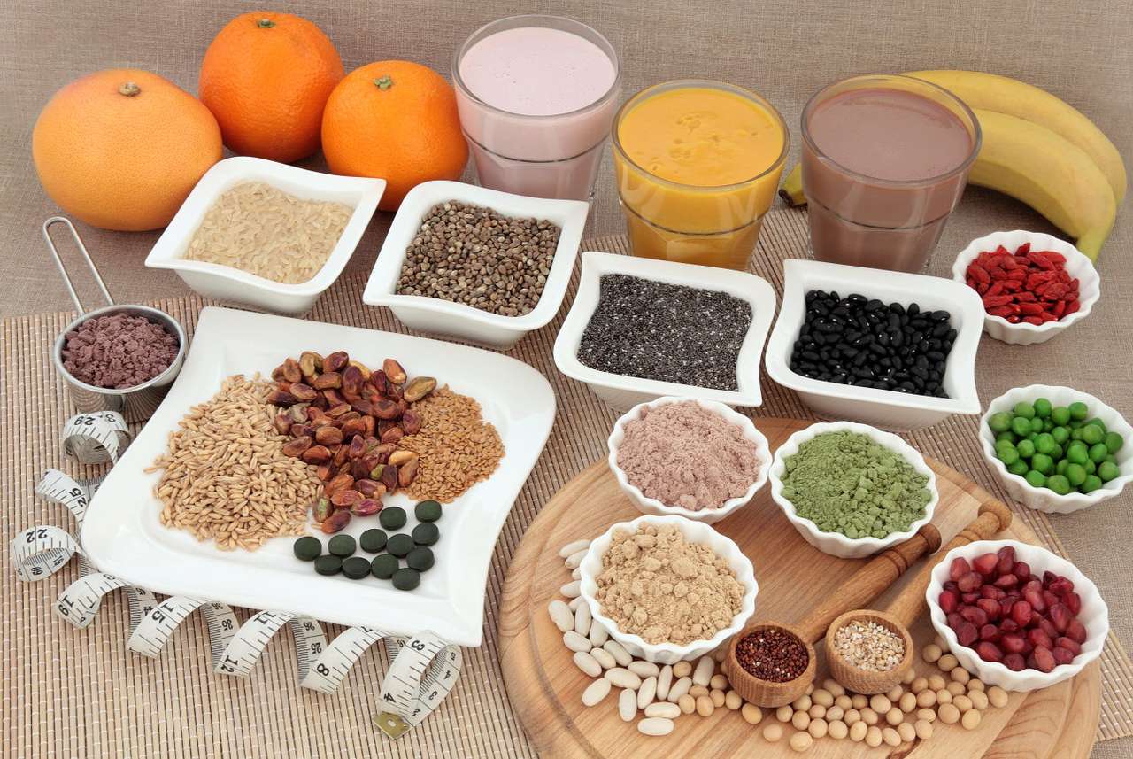 Ingredientes saudáveis ​​e nutritivos puzzle online
