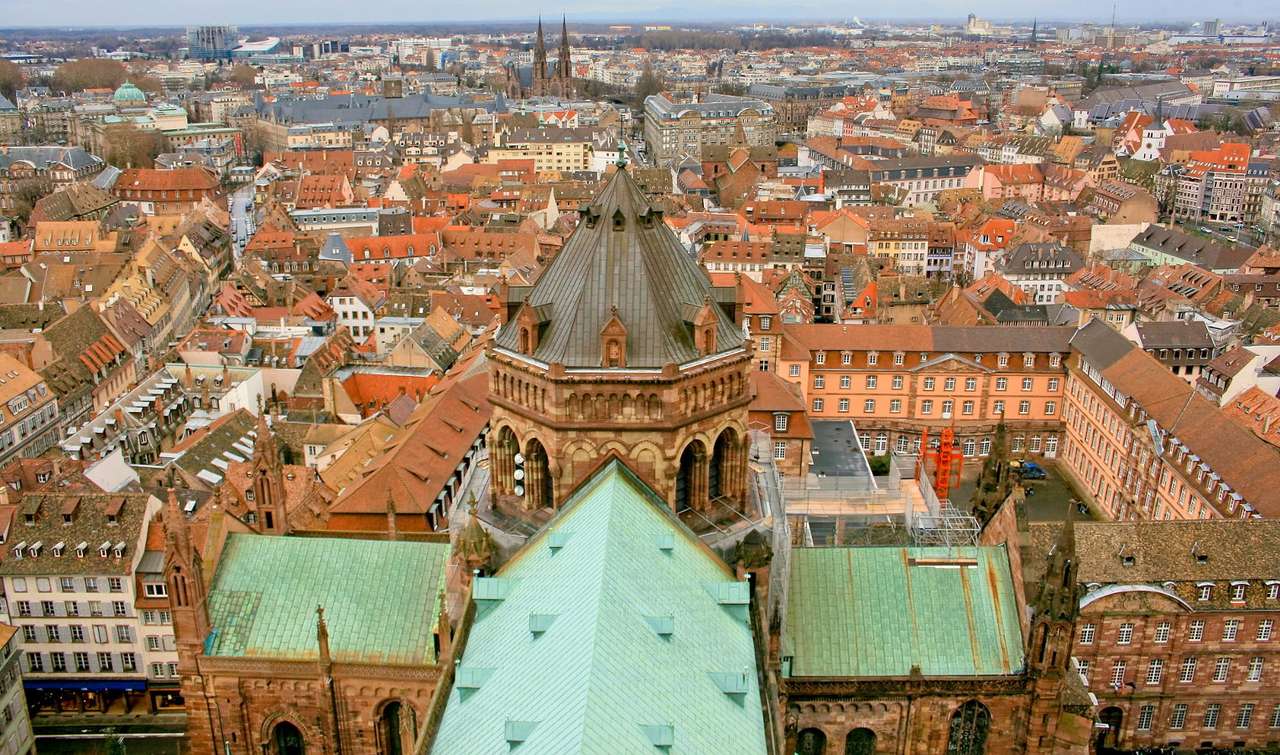 Strasbourg sett från tornet i katedralen (Frankrike) pussel online från foto