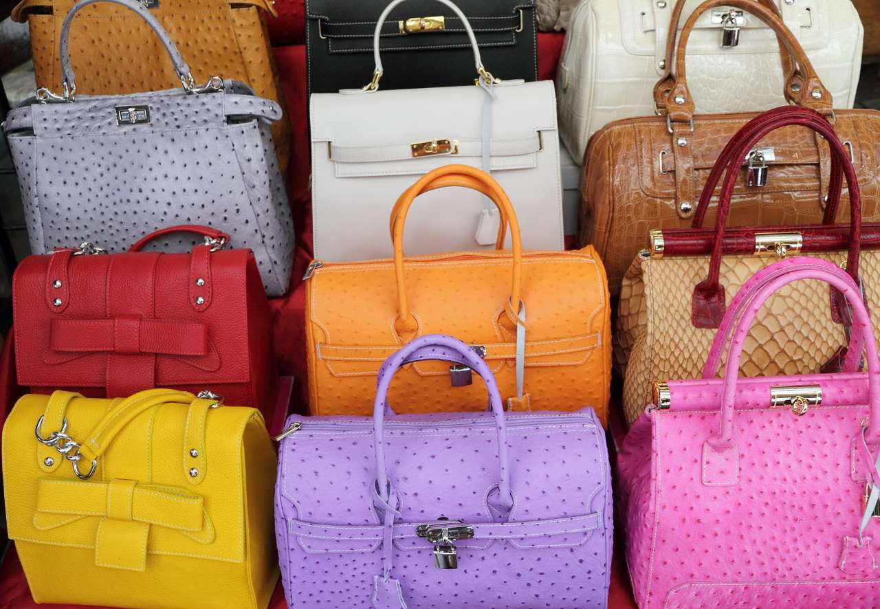 Leather handbags puzzle online from photo