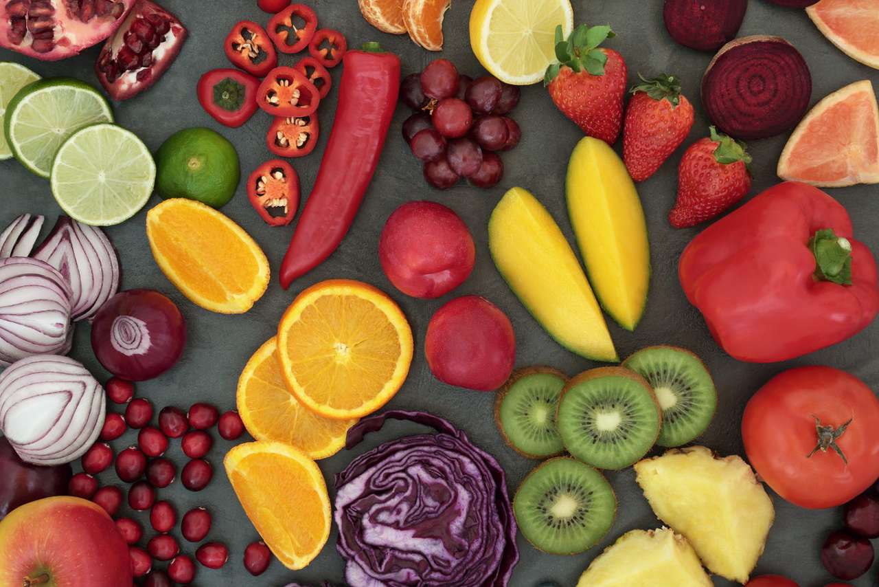 Gemüse und Obst, die die Immunität unterstützen Online-Puzzle