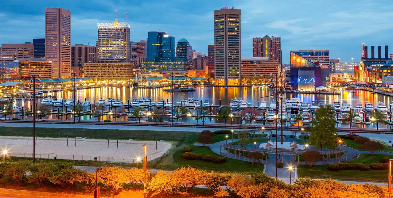 Pôr do sol em Baltimore (EUA) puzzle online