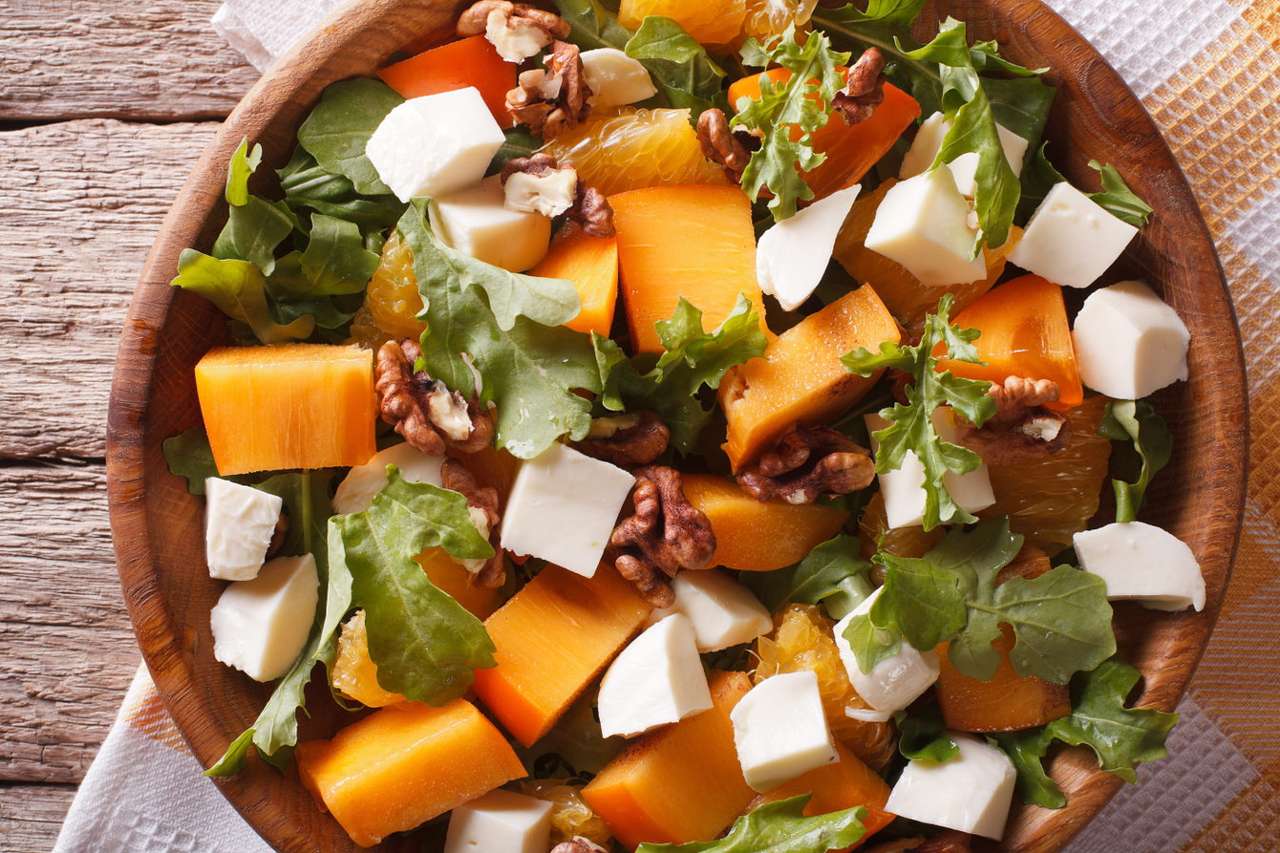 Salad with various kinds of cheese and nuts online puzzle
