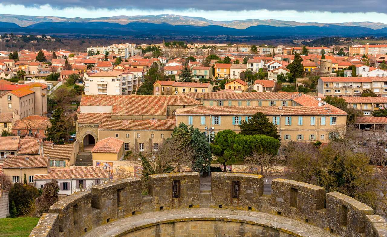 Carcassonne von der Festung aus gesehen (Frankreich) Online-Puzzle