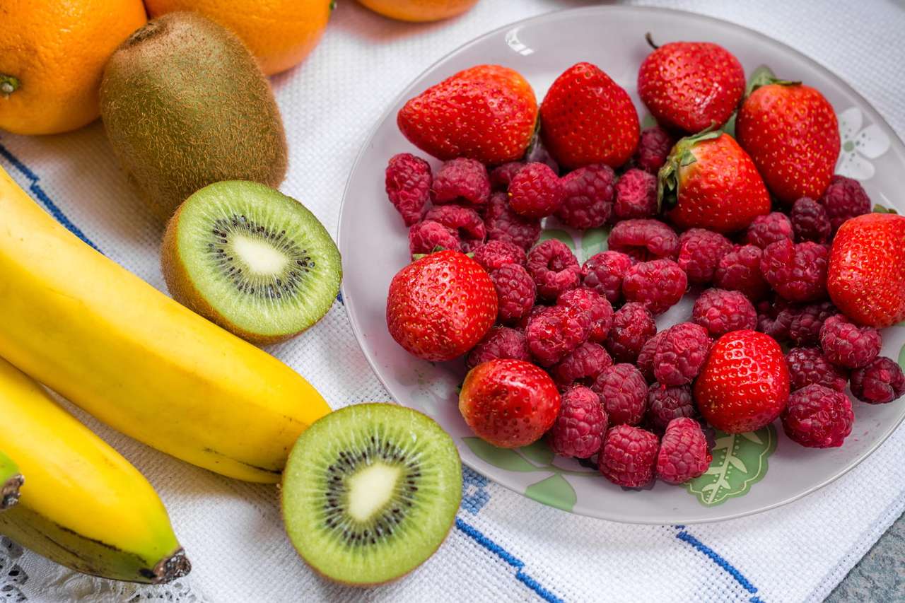 Fresh fruit puzzle online from photo