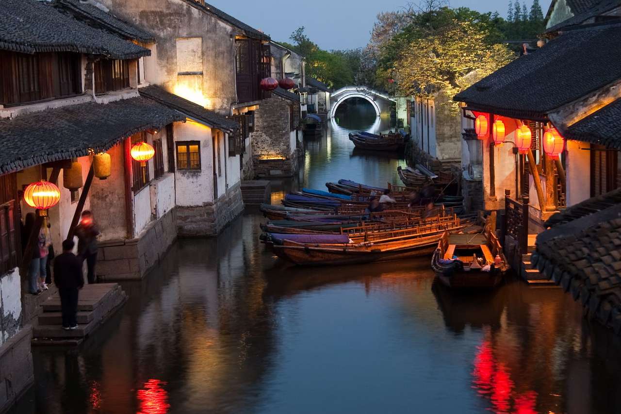 Воден град Zhouzhuang (Китай) онлайн пъзел
