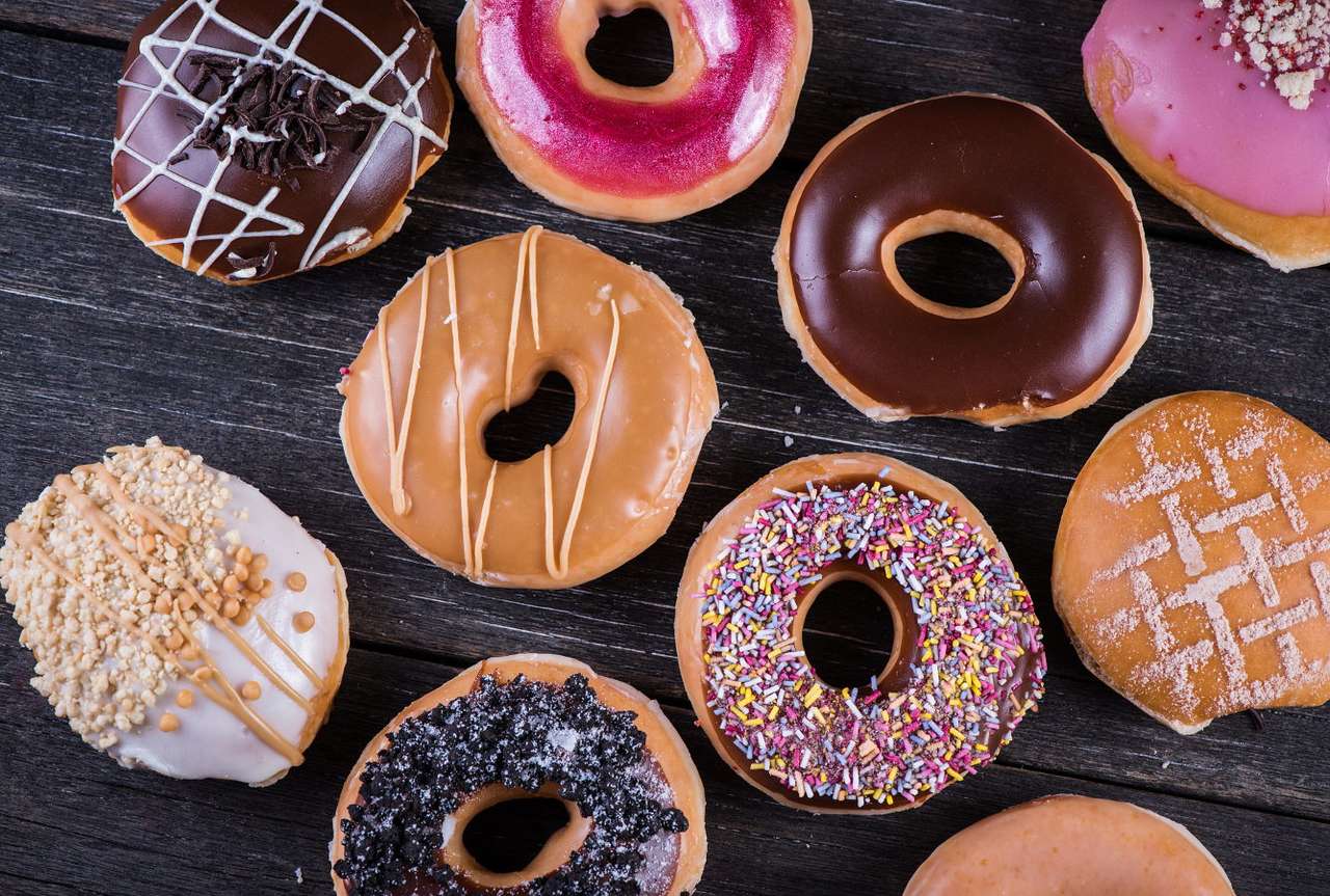 Topped donuts puzzle online from photo