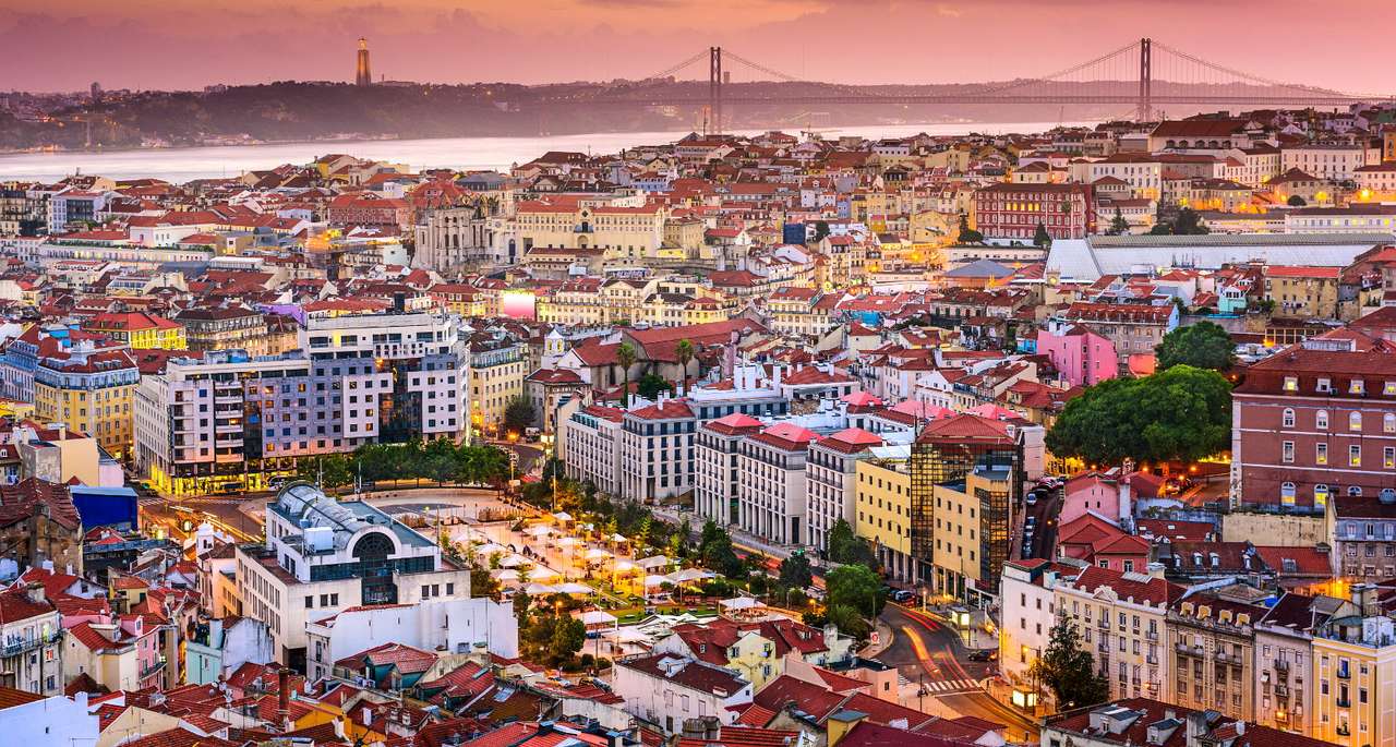 ticket Geestelijk Ondergeschikt Panorama van Lissabon (Portugal) ePuzzle fotopuzzel