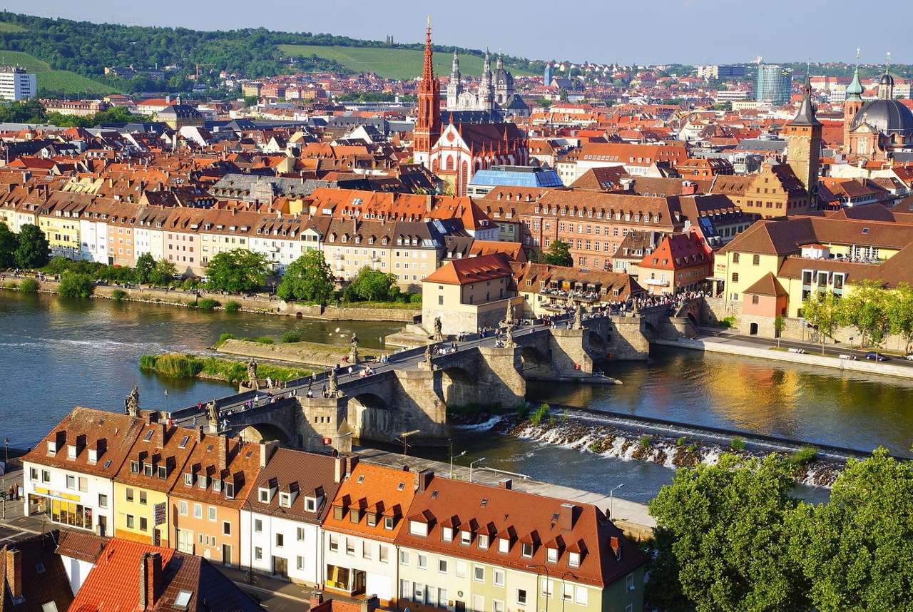 Oude brug in Würzburg (Duitsland) online puzzel