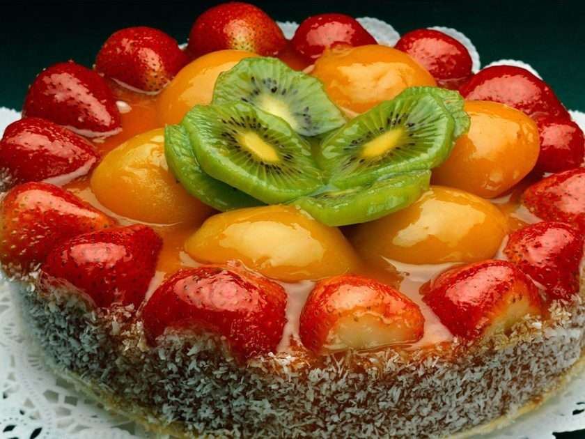 Pastel de gelatina de frutas rompecabezas en línea