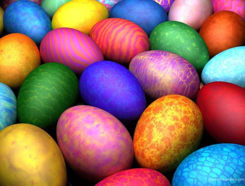 Colorful eggs puzzle online from photo