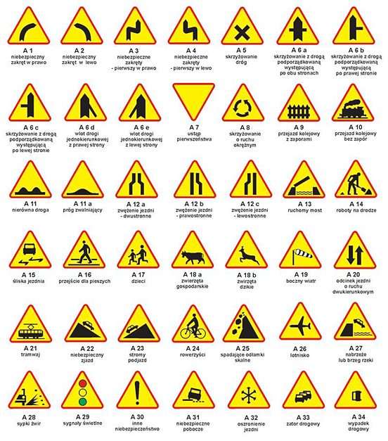 Warning signs puzzle online from photo
