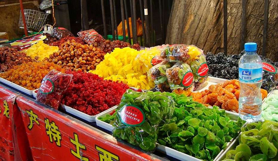 Nourriture chinoise aux fruits. puzzle en ligne