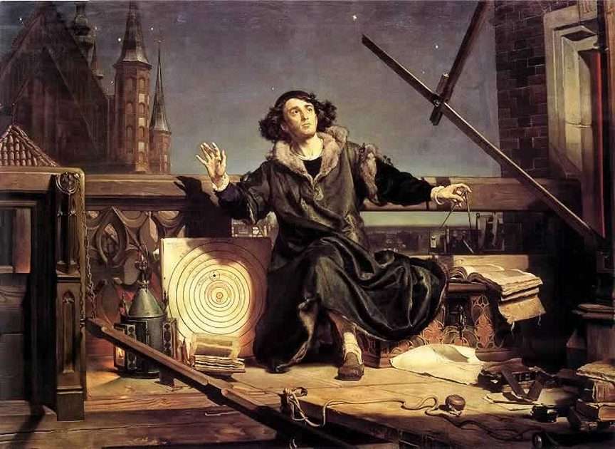 Jan Matejko "Discuția despre Copernic cu Dumnezeu" puzzle online din fotografie