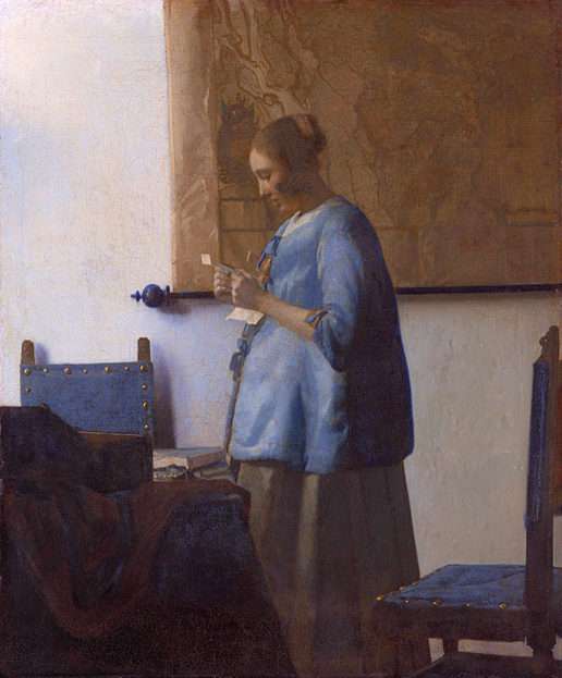Jan Vermeer "Una mujer leyendo una carta" 1663 puzzle online a partir de foto