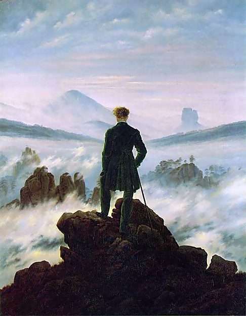 Caspar Friedrich "Der Wanderer über dem Nebelmeer" Online-Puzzle