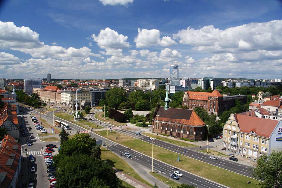 Att ha hela Szczecin vid mina fötter. pussel online från foto