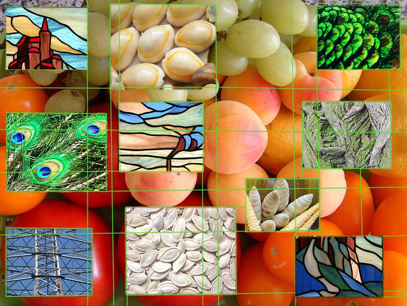 COLLAGE barevná odrůda online puzzle