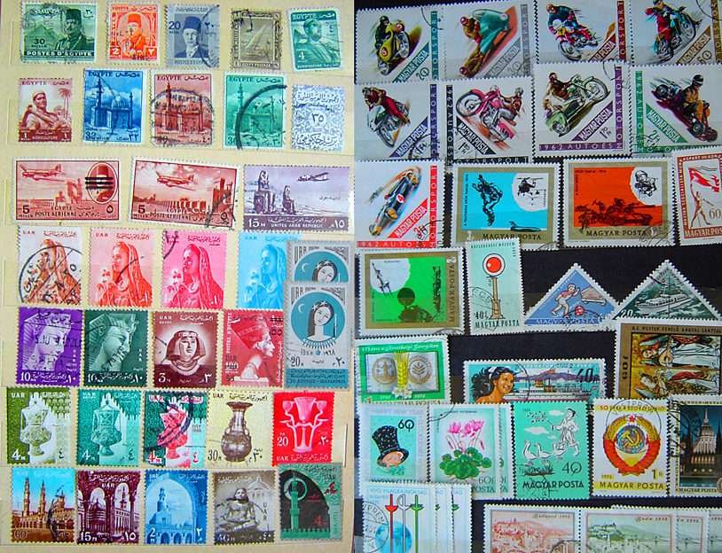 Γραμματόσημα, Αιγυπτιακά και Ουγγρικά;)) online παζλ