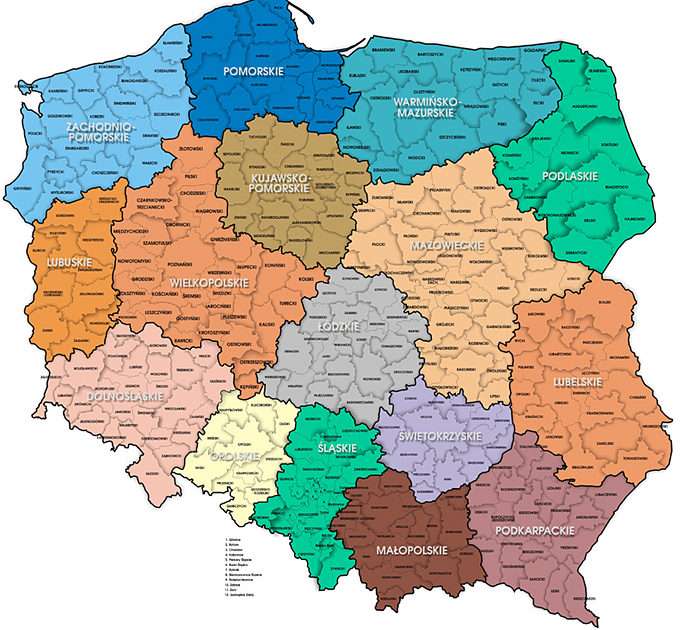 mapa da Polónia puzzle online a partir de fotografia