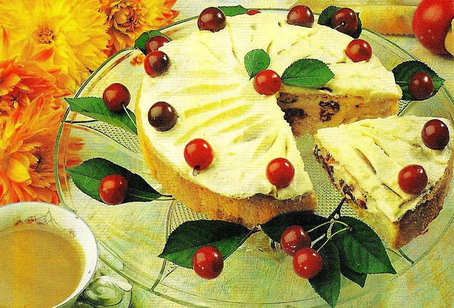 Cherry cake puzzle online from photo