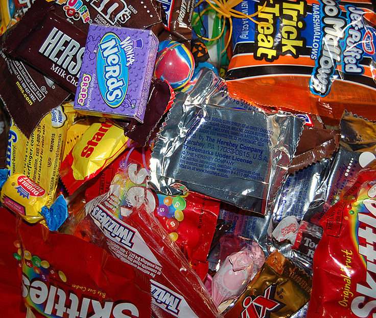 Halloween cukorkák puzzle online fotóról