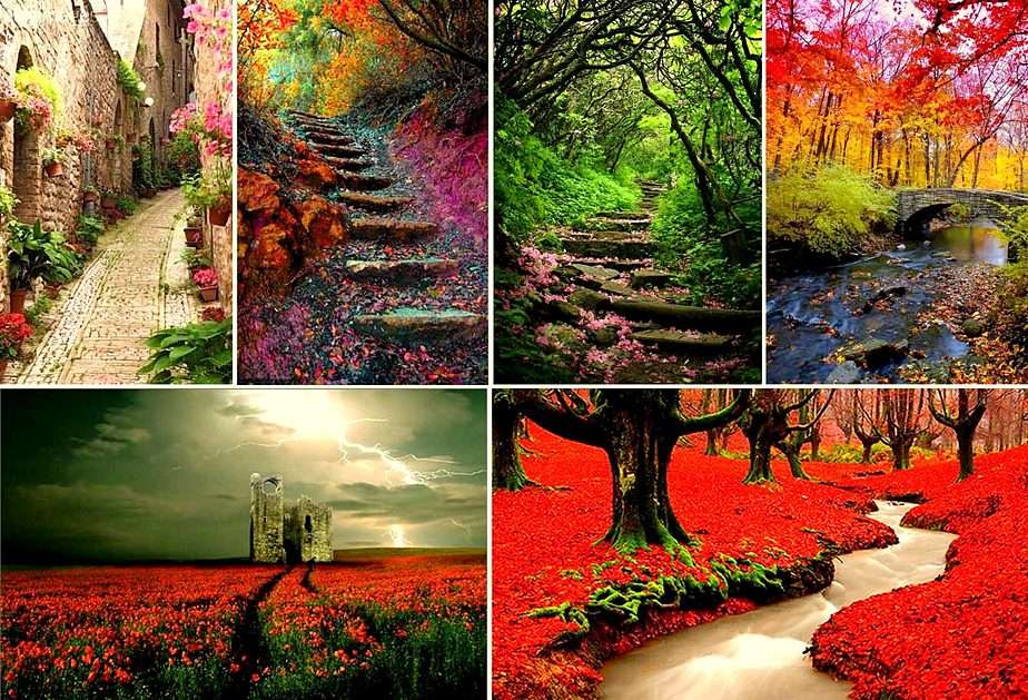 Herfst collage puzzel online van foto