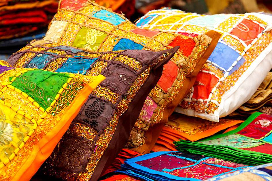 Indian pillows puzzle online from photo