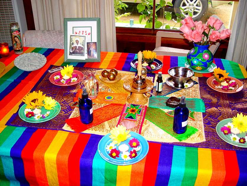 Färgglatt bord pussel online från foto