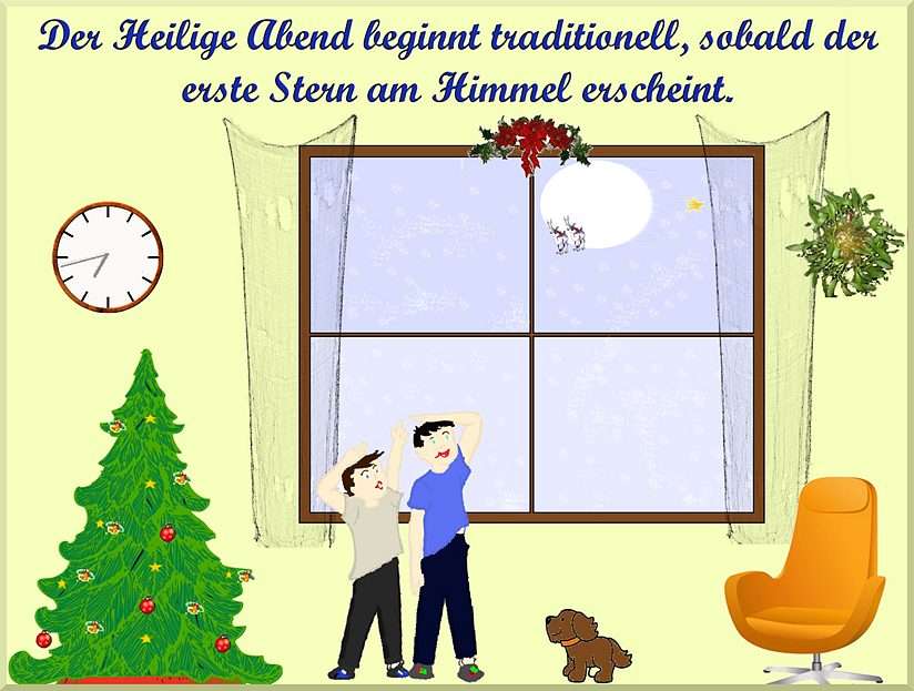 Der Heilige Abend - Veille de Noël puzzle en ligne à partir d'une photo