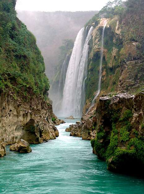 Cascadas de Tamul, San Luis Potosi Mexiko. pussel online från foto