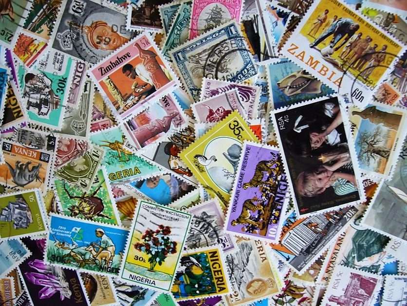 Briefmarken aus fernen Ländern Online-Puzzle vom Foto