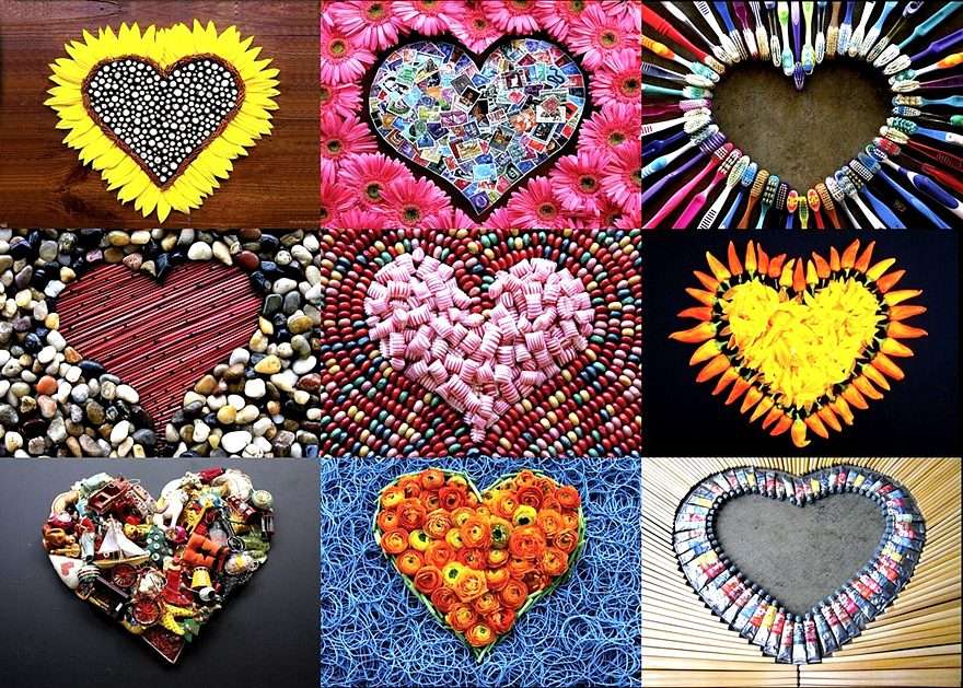Corações no Dia dos Namorados! puzzle online a partir de fotografia