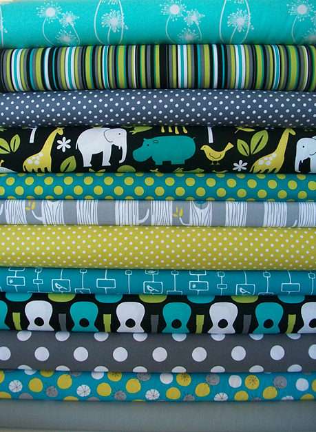 Fabrics in Teal puzzle online from photo
