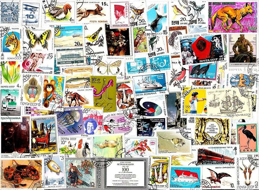 Stamps puzzle online from photo