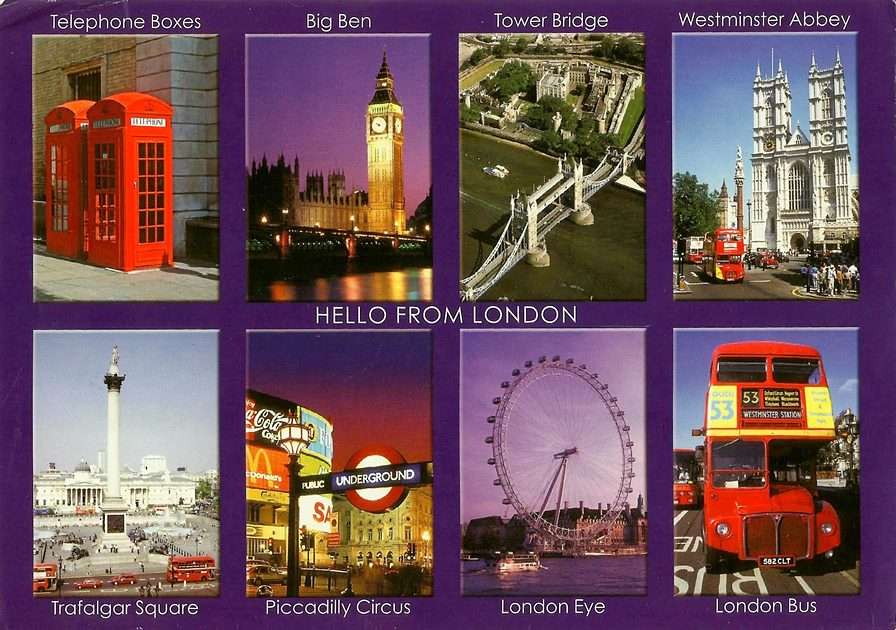 Пощенска картичка от Лондон онлайн пъзел от снимка