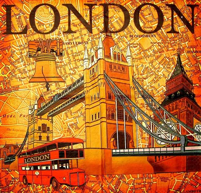 Londen op een servet ... puzzel online van foto