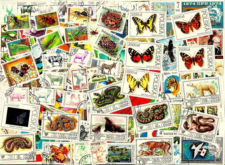 Stamps puzzle online from photo