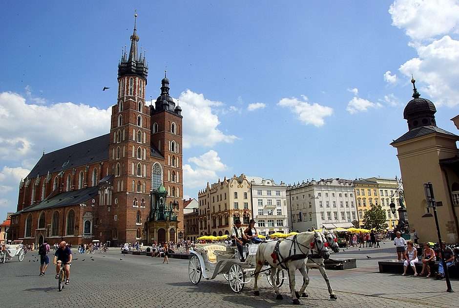 Главен пазарен площад в Краков онлайн пъзел от снимка