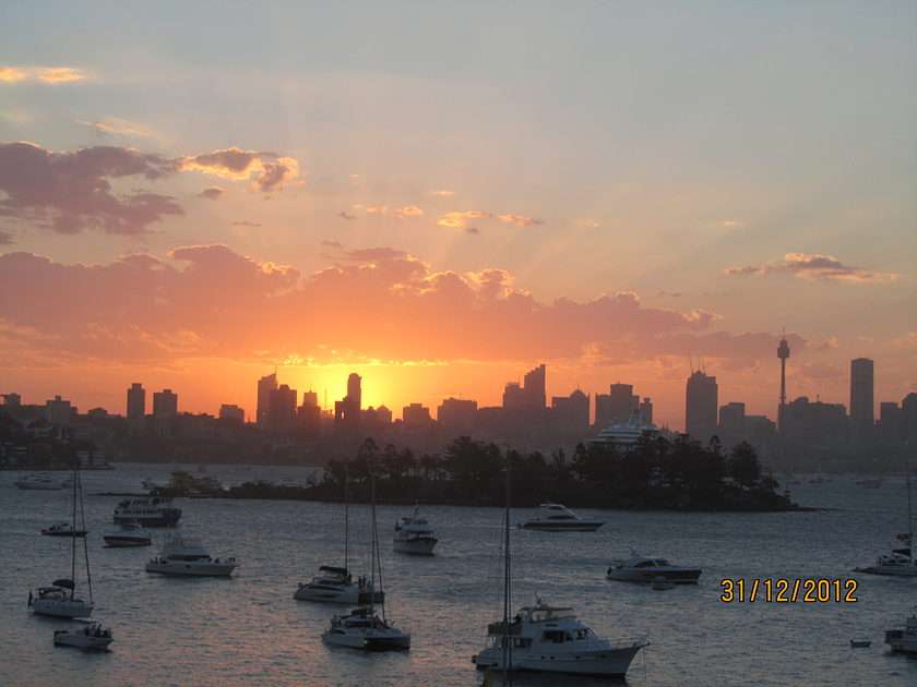 Atardecer en el puerto de Sydney puzzle online a partir de foto