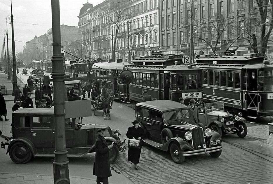 Warschau, Aleje Jerozolimskie, 1935 Online-Puzzle vom Foto