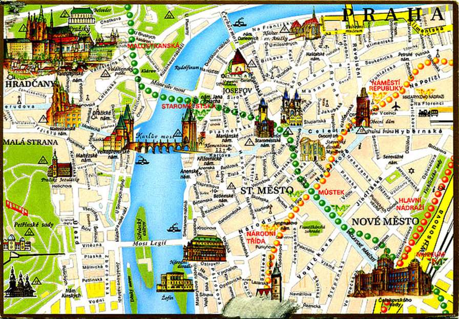 Oude kaart van Praag puzzel online van foto