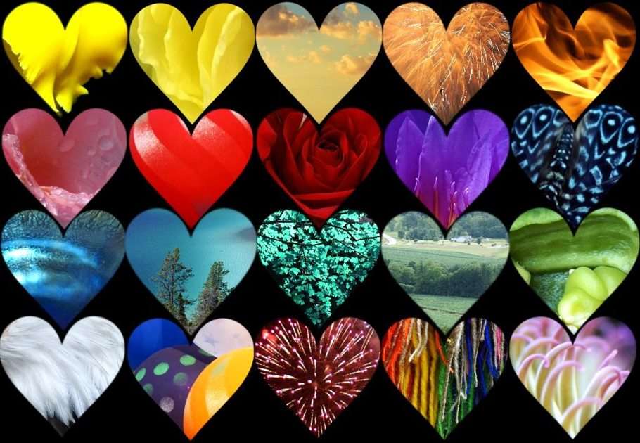 Alla hjärtans dag collage pussel online från foto