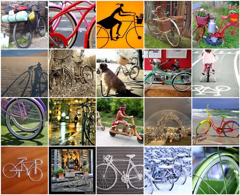 Bicycle collage online puzzle