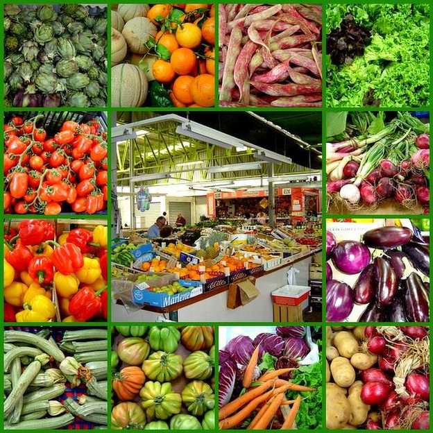 Vegetable collage puzzle online from photo