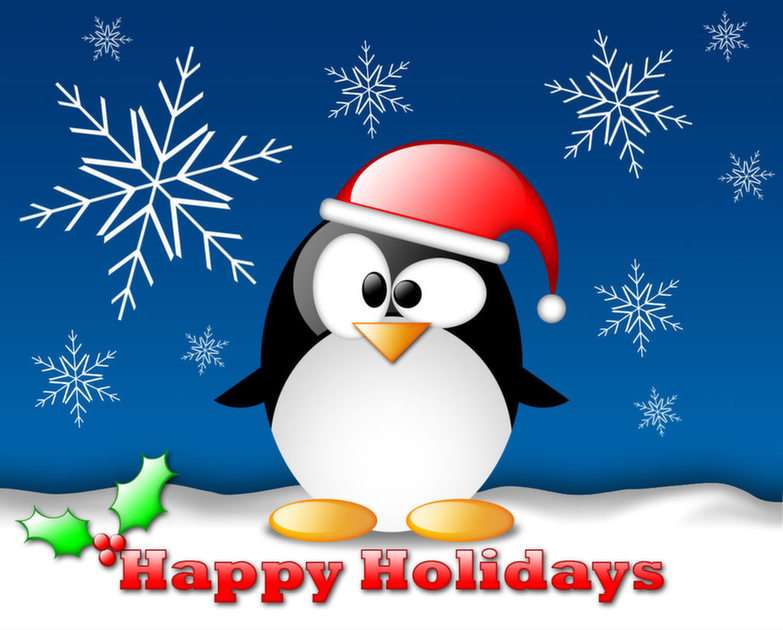 Penguin Christmas puzzle online din fotografie