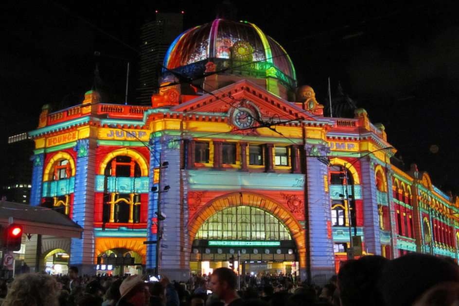 Flinders Street Station Коледа онлайн пъзел