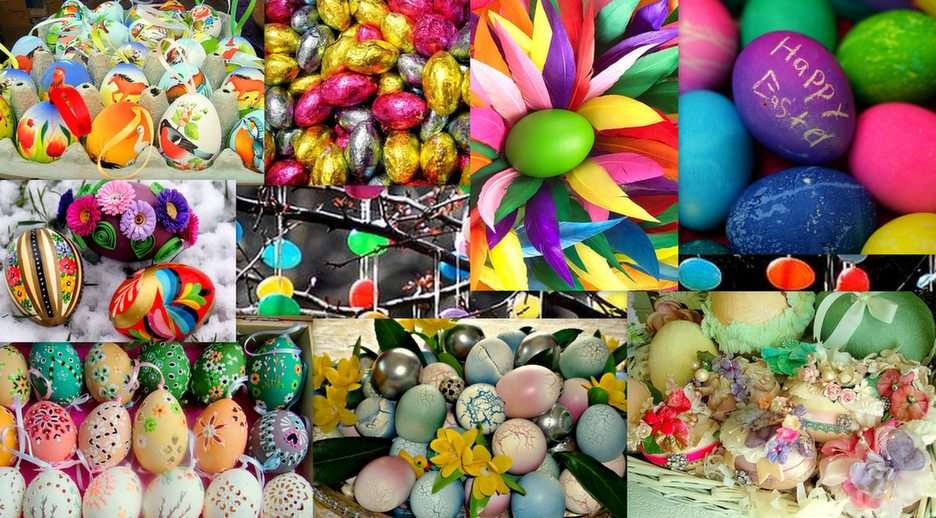 Easter collage puzzle online from photo