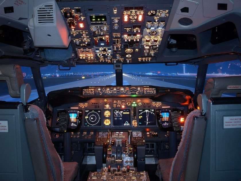 B737 cockpit pussel online från foto