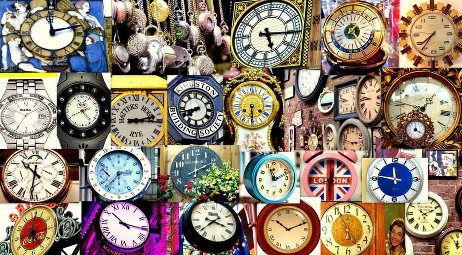 Collage-clocks puzzle online from photo