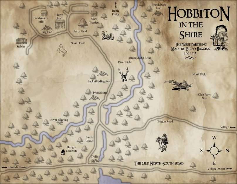 Hobbiton puzzle online fotóról